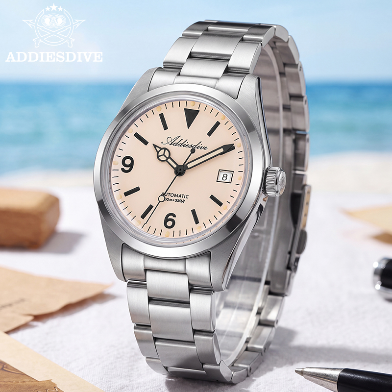 Sapphire Crystal Display - ADDIESDIVE 여성용 자동 기계식 시계 36mm
