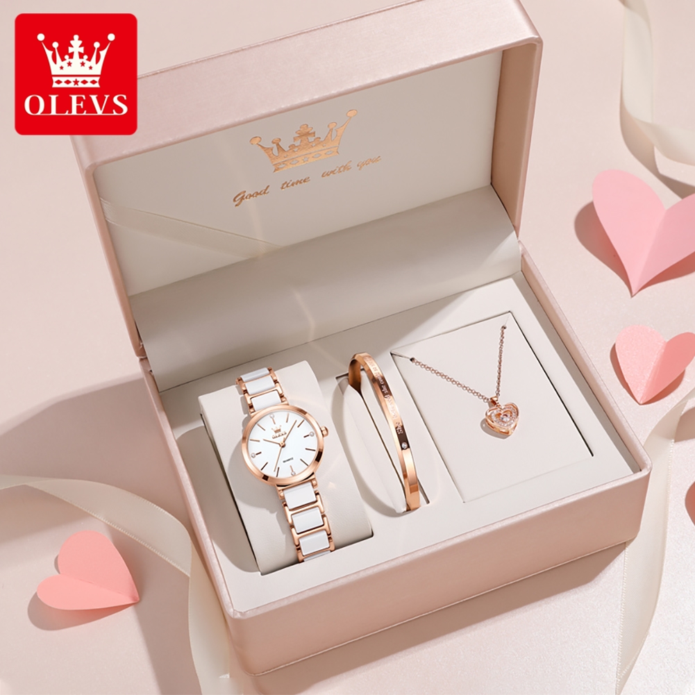Luxury Watch With Bracelet - OLEVS 여성 시계 5877 고급스러운 우아한