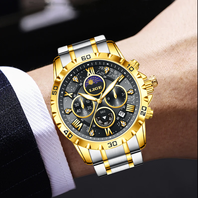 LIGE 최고급 브랜드 럭셔리 쿼츠 남성용 시계 캐주얼 - Luxury Watch Brands 리뷰 및 가격