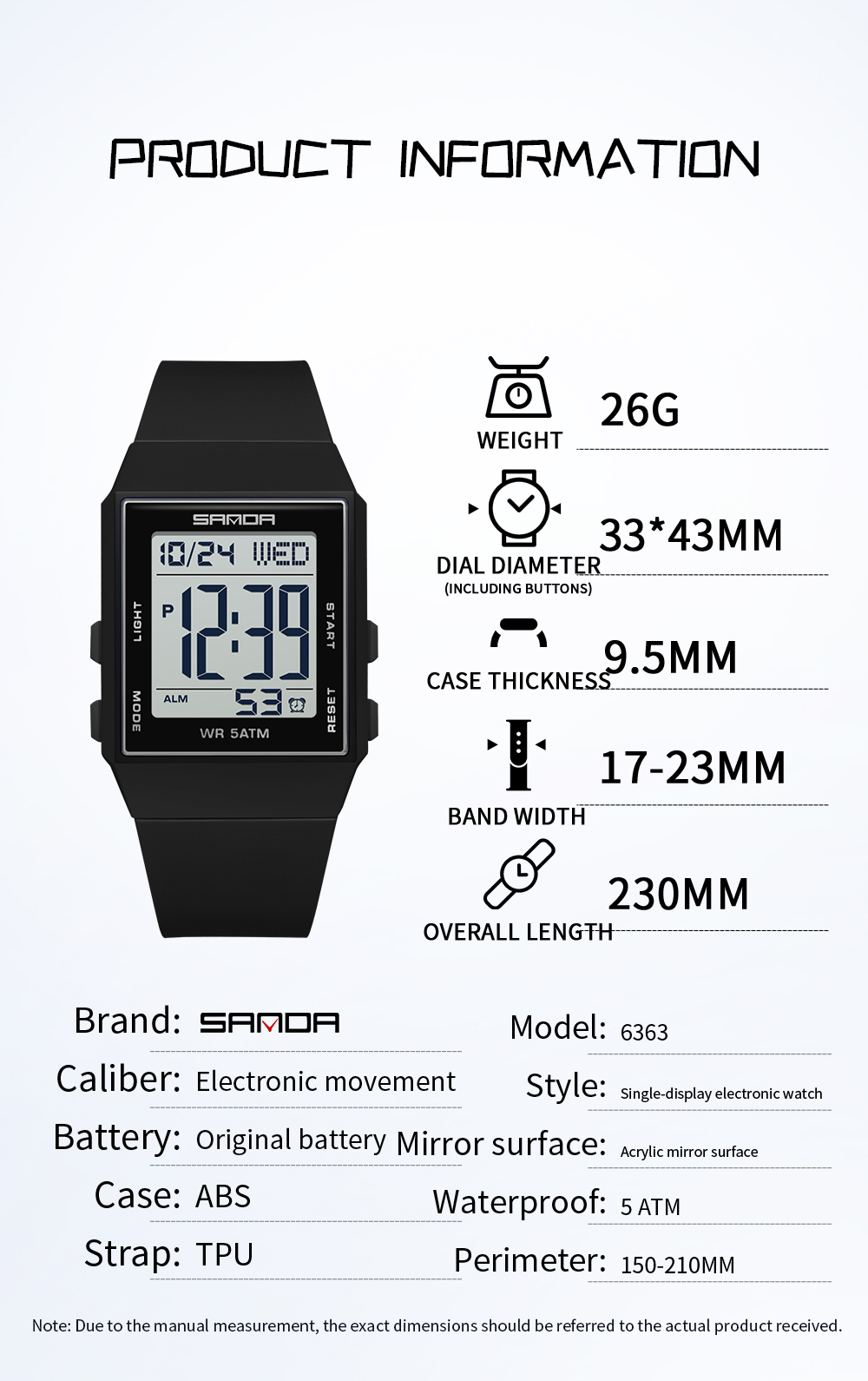 산다 학생 캐주얼 디지털 시계 LED 조명 스톱워치 알 - Luxury Watch Shop 리뷰 및 가격