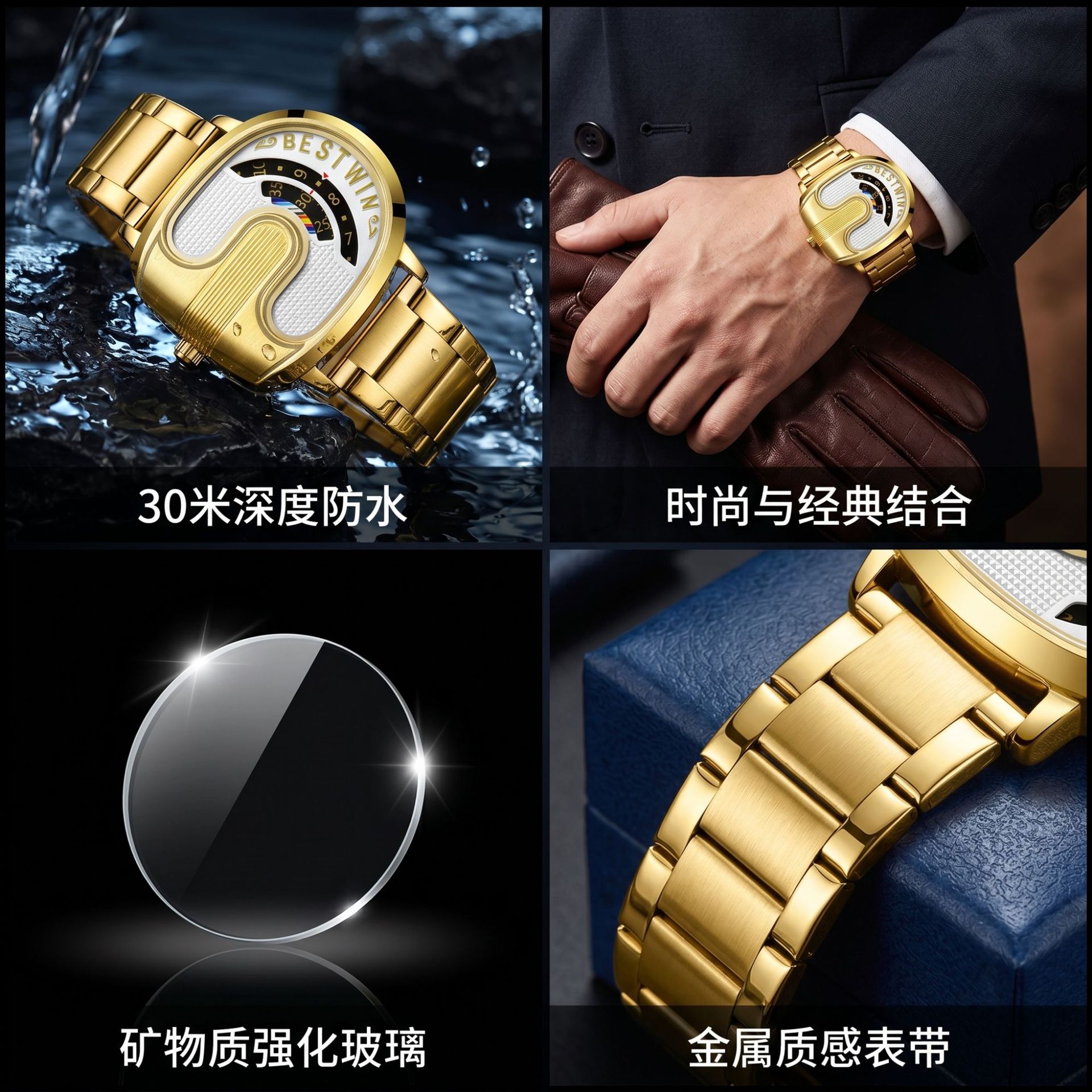 골드탑 브랜드 럭셔리 남성용 시계 독특한 디자인 스테인 - Luxury Watch Design 리뷰 및 가격