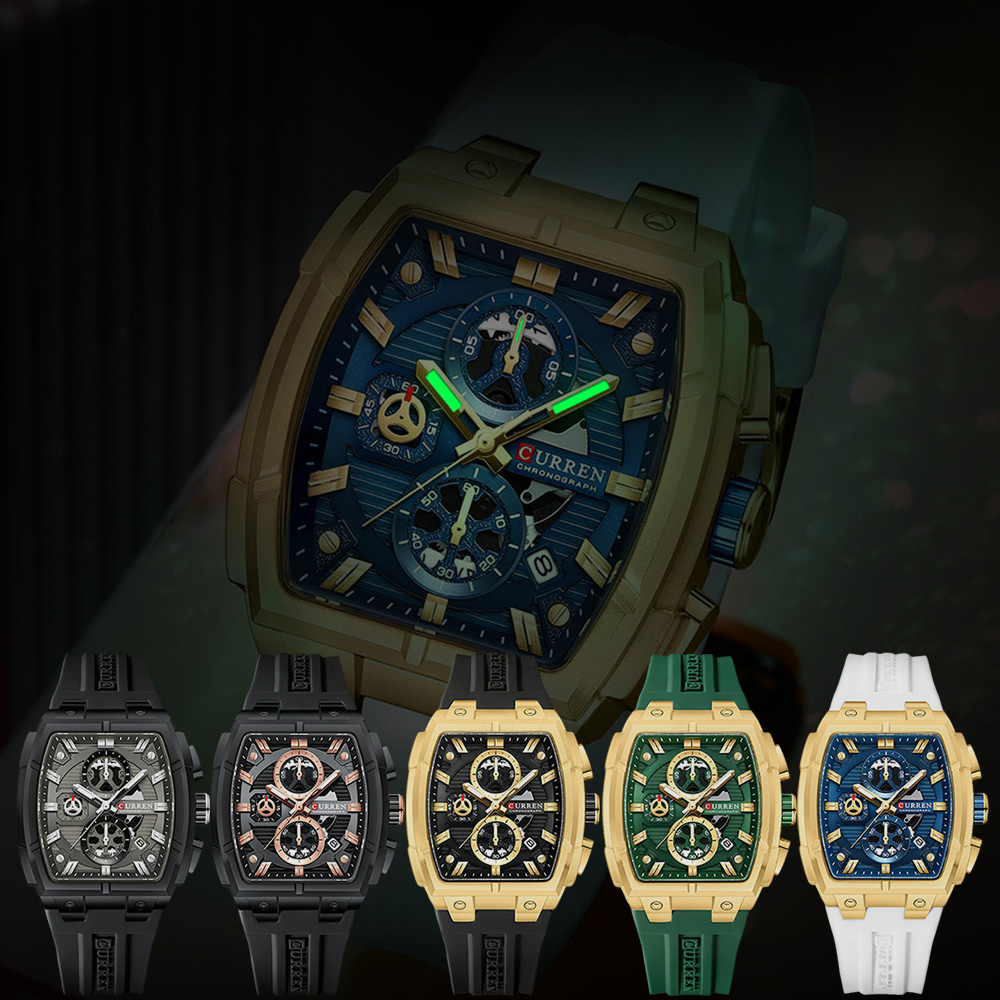 CURREN 남성용 럭셔리 빈티지 시계, 실리콘 스트랩 - Luxury Watch With Bracelet 리뷰 및 가격