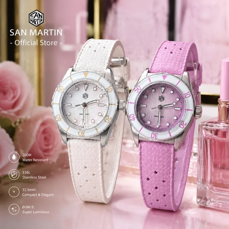 산 마틴 32.5mm 여성용 쿼츠 시계 럭셔리 여성용  - Sapphire Crystal Display 리뷰 및 가격