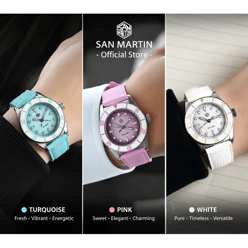 산 마틴 32.5mm 여성용 쿼츠 시계 럭셔리 여성용  - Sapphire Crystal Display 리뷰 및 가격