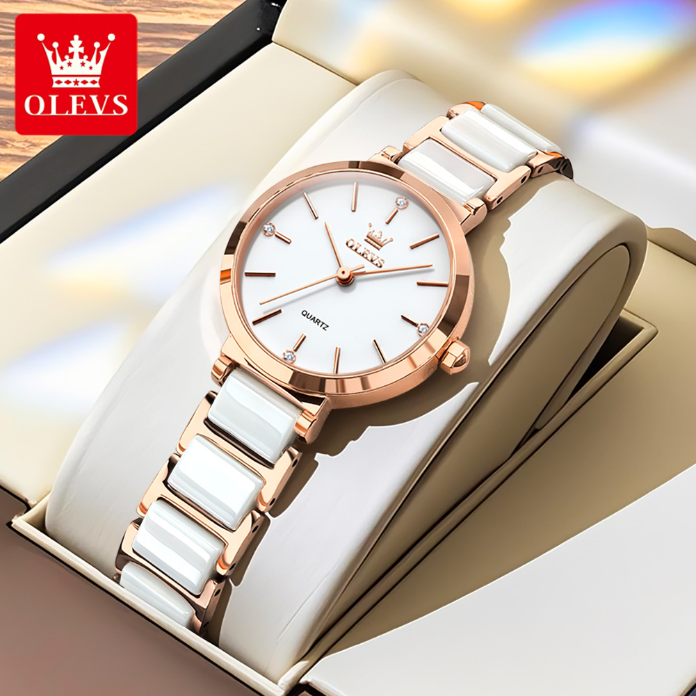 OLEVS 여성 시계 5877 고급스러운 우아한 쿼츠  - Luxury Watch With Bracelet 리뷰 및 가격