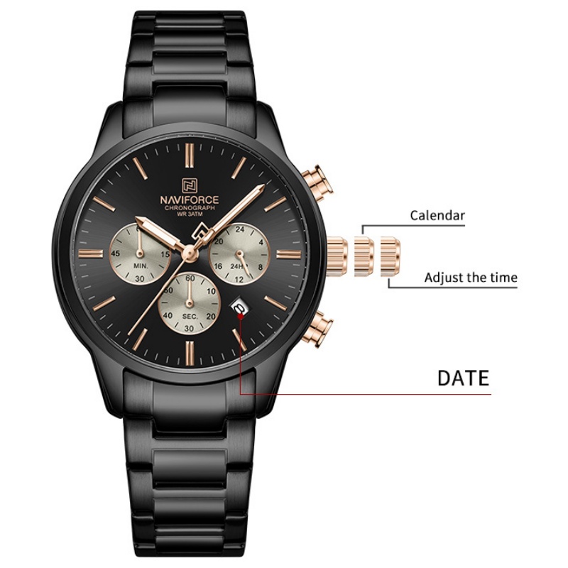 NAVIFORCE 남성용 쿼츠 크로노그래프 시계 방수  - Luxury Watch Design 리뷰 및 가격