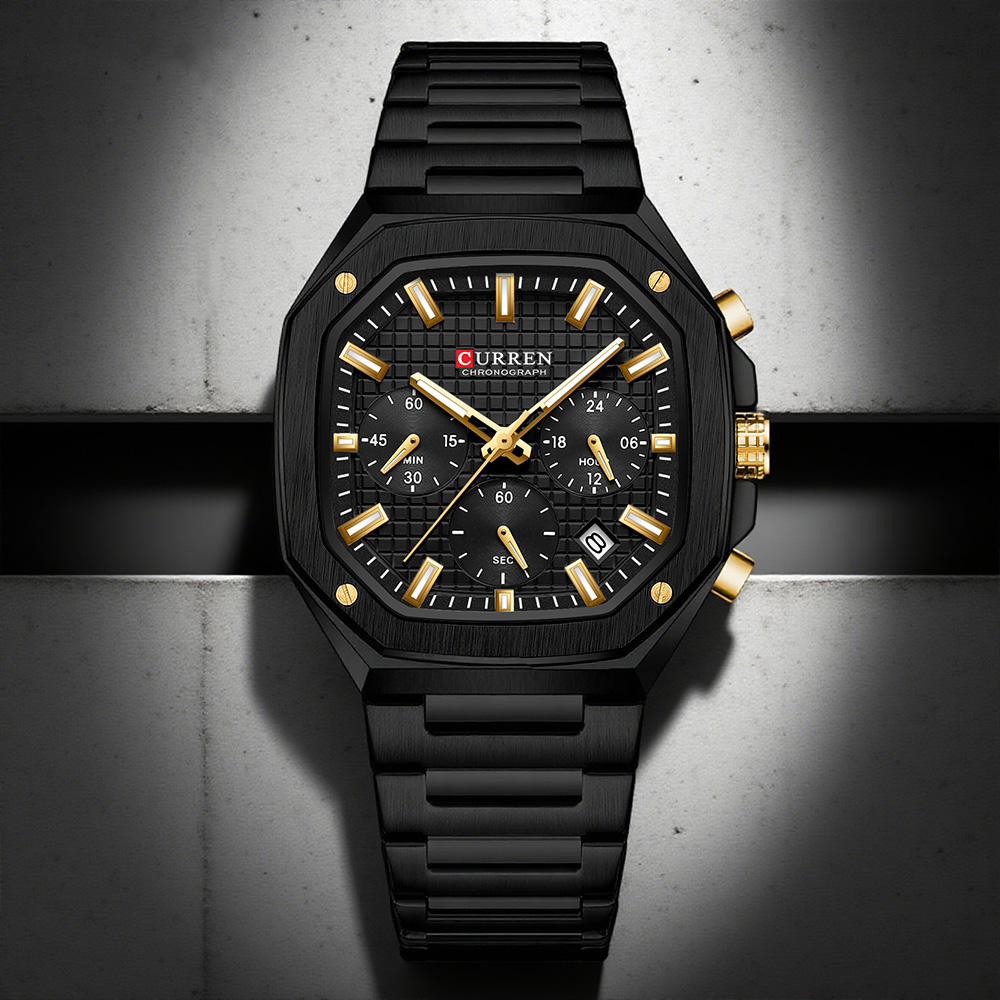 CURREN 남성용 럭셔리 스퀘어 크로노 시계 클래식  - Luxury Watch Design 리뷰 및 가격
