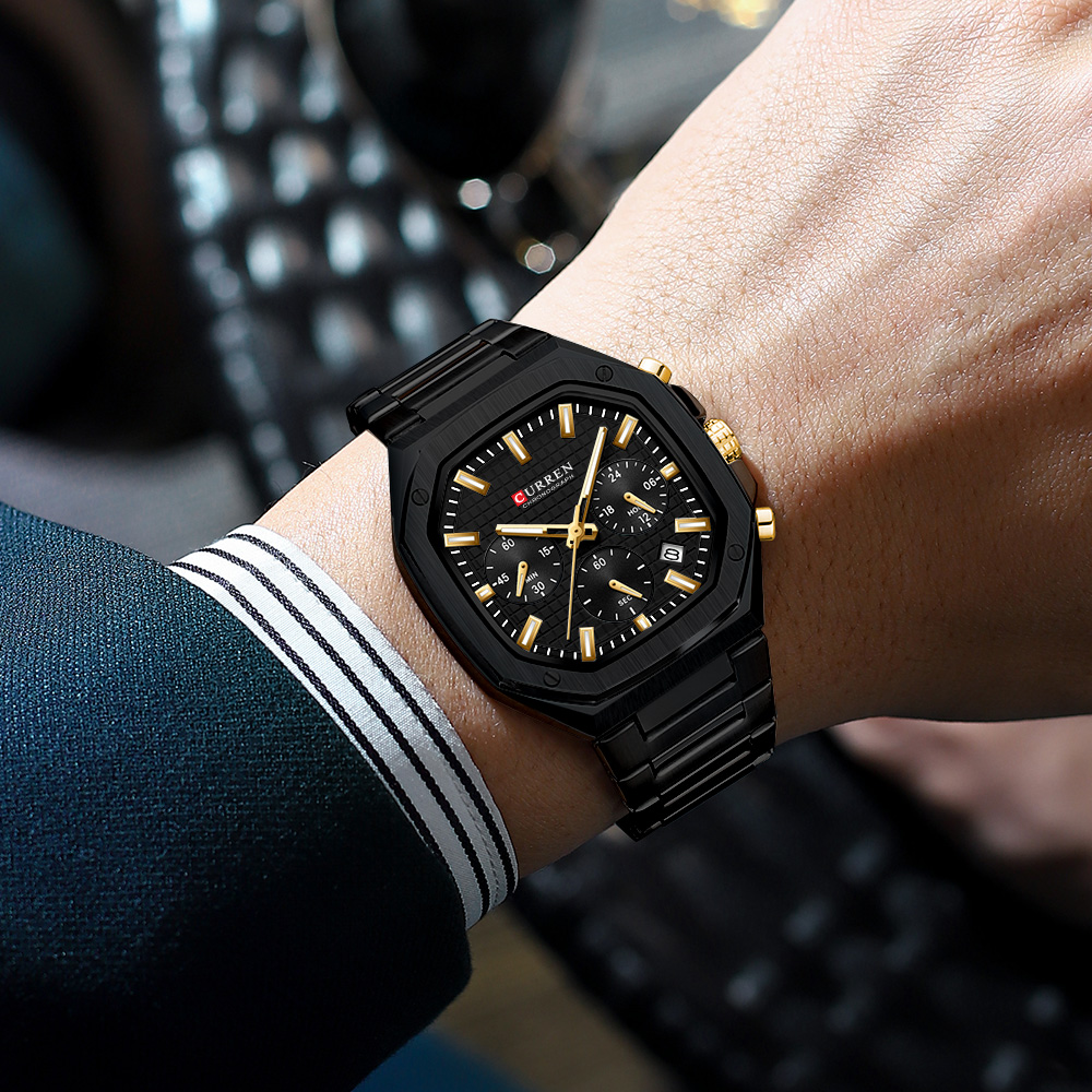 CURREN 남성용 럭셔리 스퀘어 크로노 시계 클래식  - Luxury Watch Design 리뷰 및 가격
