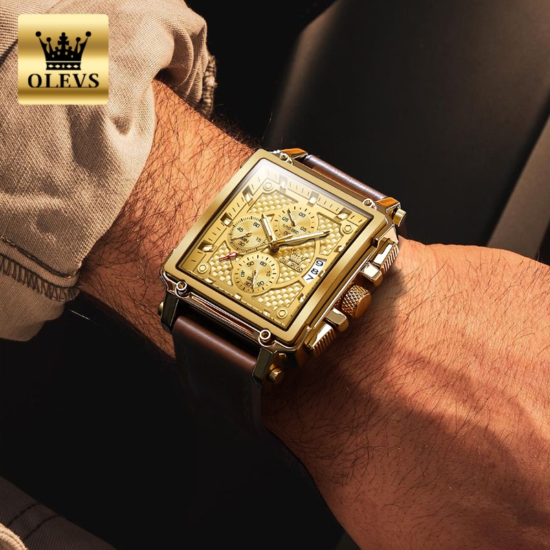 OLEVS 브랜드 남성용 시계 방수 가죽 스트랩 크로노 - Luxury Watch For Men 리뷰 및 가격