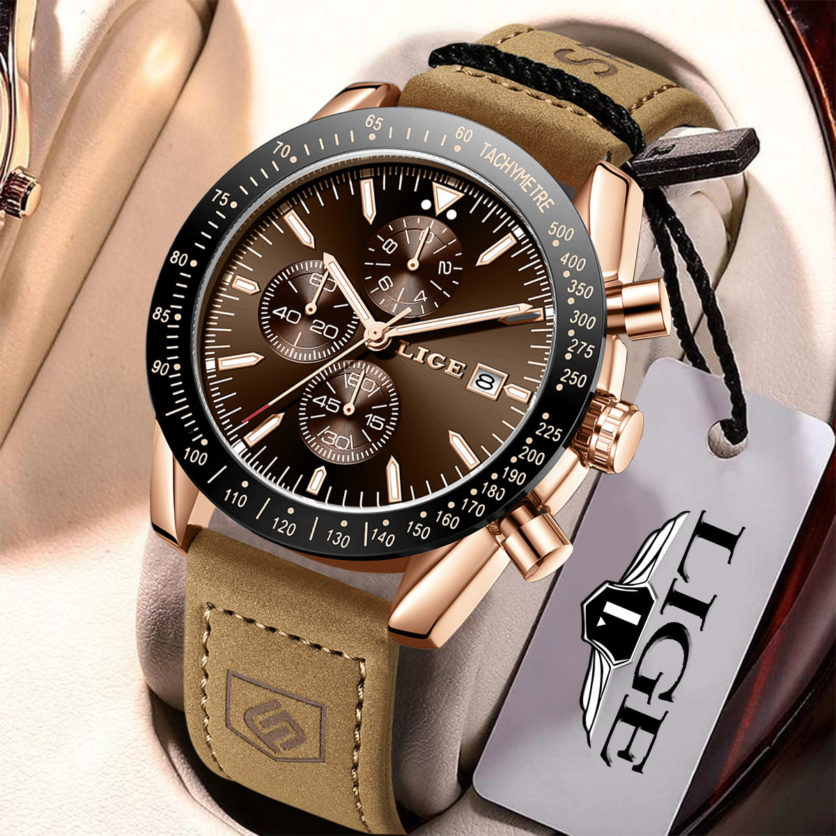 LIGE 가죽 시계 남성 패션 비즈니스 30M 방수 쿼 - Luxury Watch For Men 리뷰 및 가격